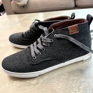 VLADO  MENS GRAY CANVAS LACE UP LIFESTYLE SNEAKERS SHOES